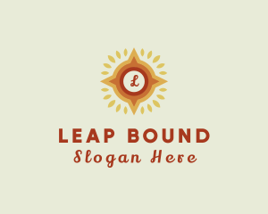 Leaf Navigation Compass logo design