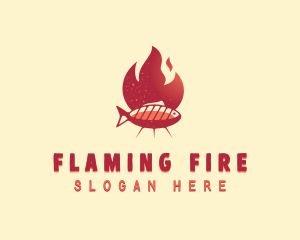 Flaming BBQ Fish logo