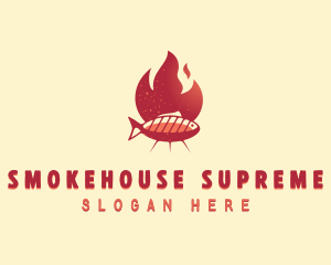 Flaming BBQ Fish logo