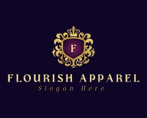 Flourish Crown Shield logo