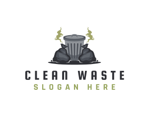 Trash Bin Disposal Waste logo design