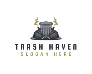 Trash Bin Disposal Waste logo design