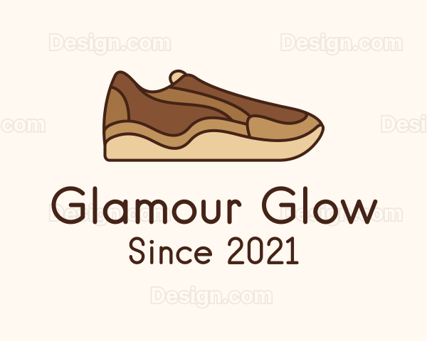 Brown Sneakers Footwear Logo