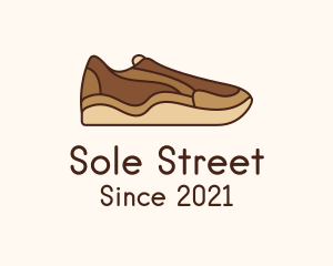 Brown Sneakers Footwear logo design