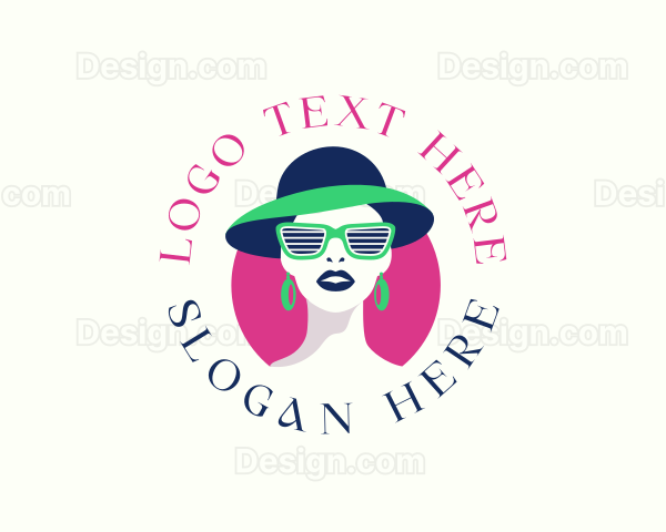 Woman Hat Fashion Logo