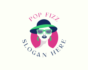 Woman Hat Fashion logo design