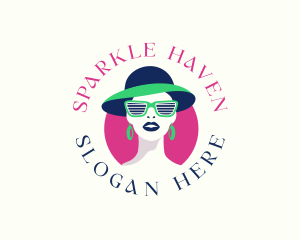 Woman Hat Fashion logo design