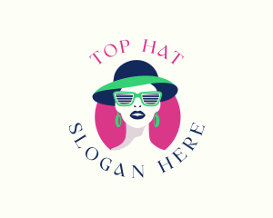 Woman Hat Fashion logo design