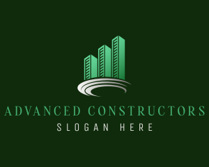 Skyscraper Building Construction logo design