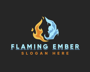 Burning Cold Ice Temperature logo design