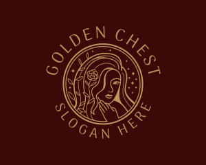 Golden Woman Beauty  logo design