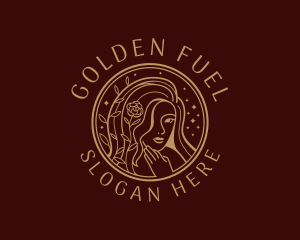 Golden Woman Beauty  logo design