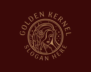 Golden Woman Beauty  logo design