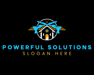 Power Washing Sparkling Roof logo design