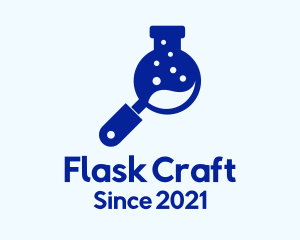 Flask Magnifying Glass logo design