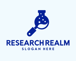 Science Flask Magnifying Glass logo