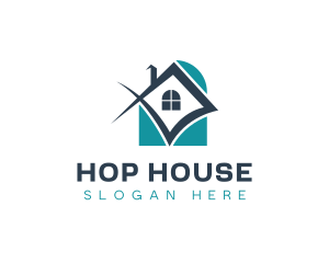 Home Residence House Roofing logo design