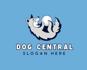 Husky Dog Ball logo design