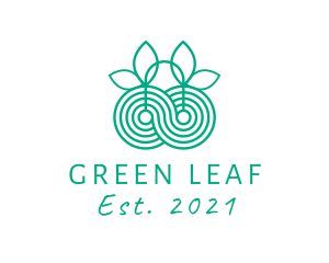 Green Infinity Leaf logo design