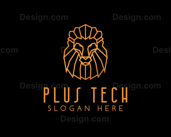 Gold Geometric Lion Logo