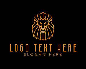 Gold Geometric Lion Logo