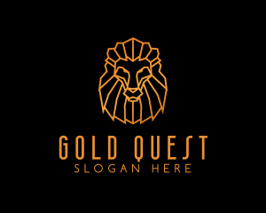 Gold Geometric Lion logo design