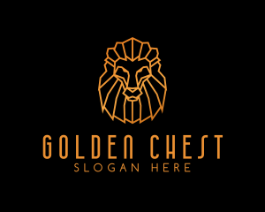 Gold Geometric Lion logo design