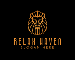 Gold Geometric Lion logo