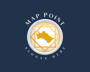 Turkmenistan Map Tourism logo