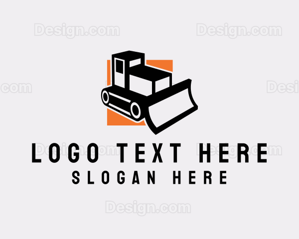 Construction Bulldozer Equipment Logo