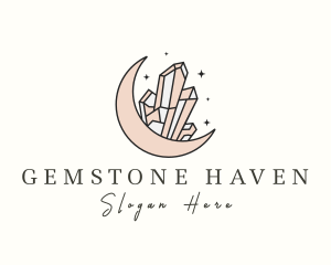 Gemstone Moon Crystals logo design