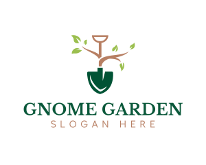 Shovel Garden Plant logo design