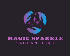 Hand Star Sparkle logo design