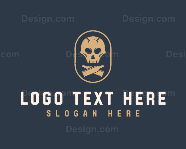 Liquor Bar Pub Skull Logo