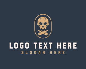 Liquor Bar Pub Skull Logo