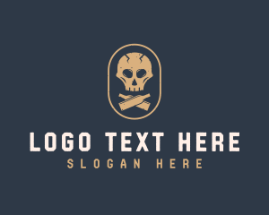 Indie - Liquor Bar Pub Skull logo design
