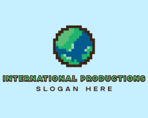 Earth Pixelated World  logo