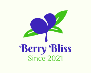 Blueberry Plant Juice logo design