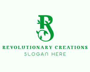 Botanical Letter R logo design