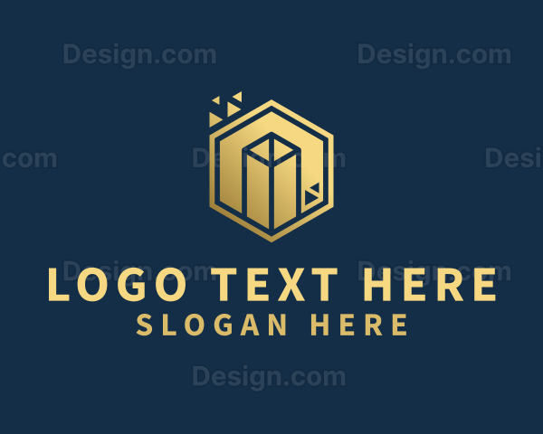 Geometric City Building Logo