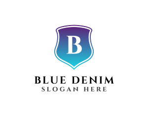 Gradient Blue Shield Security logo design