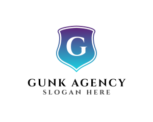 Gradient Blue Shield Security logo design