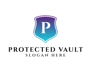 Gradient Blue Shield Security logo design