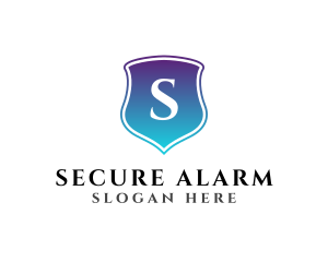 Gradient Blue Shield Security logo design