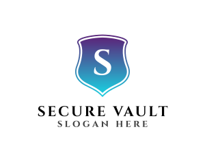 Gradient Blue Shield Security logo design