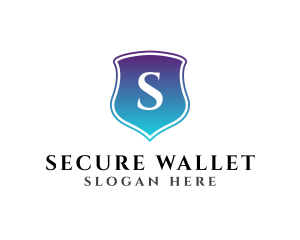 Gradient Blue Shield Security logo design