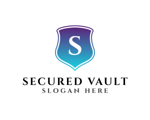 Gradient Blue Shield Security logo design