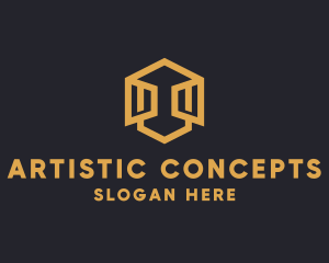Digital Abstract Face logo