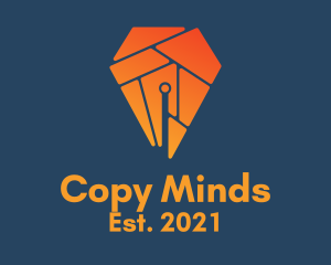 Orange Pen Puzzle  logo design