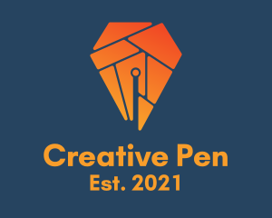 Orange Pen Puzzle  logo design